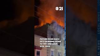 Dad runs back into burning home to save son & wife