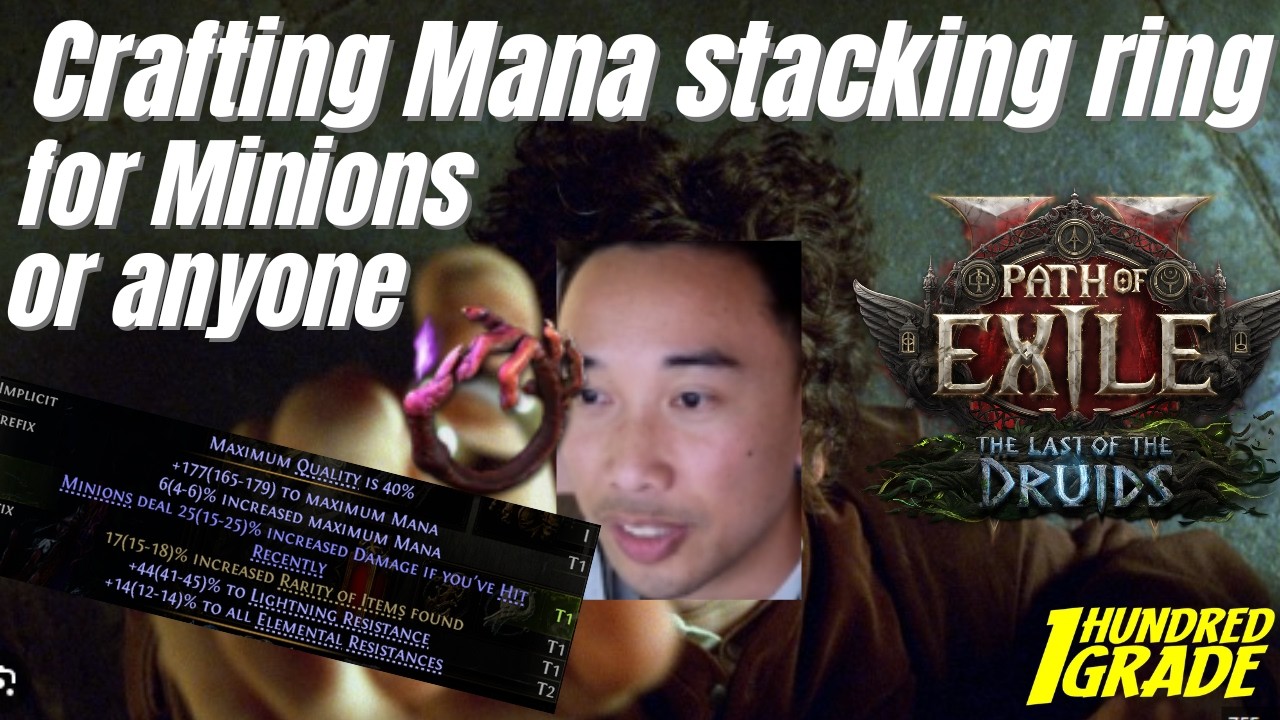 Poe2 [0.4] How to craft mana ring for Lich! Minion Mana stacking ring ...