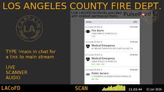 LA County Fire - *Live* LACoFD Scanner - LA Captain - 20-Jun-2026 - S9