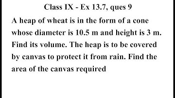 Class 9 Maths | Chapter 13 | Exercise 13.7 Q9 | Surface Areas And Volumes | class 9 ex 13.7 ques 9