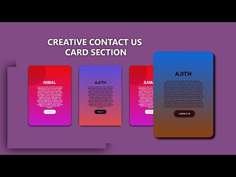 Creative Simple Card Using Html Css || Contact Us Section Using Html Css