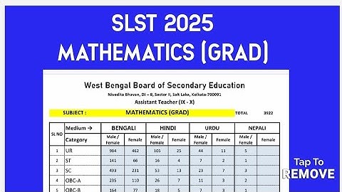 CUT OFF SLST INTERVIEW FEMALE 🔥🔥MATHEMATICS IX X