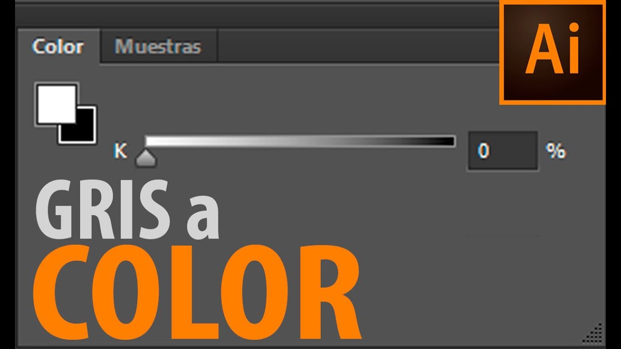 Como cambiar la paleta de escala de grises a color en Illustrator cc