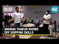 Sports Minister Anurag Thakur impresses people with his skipping skills