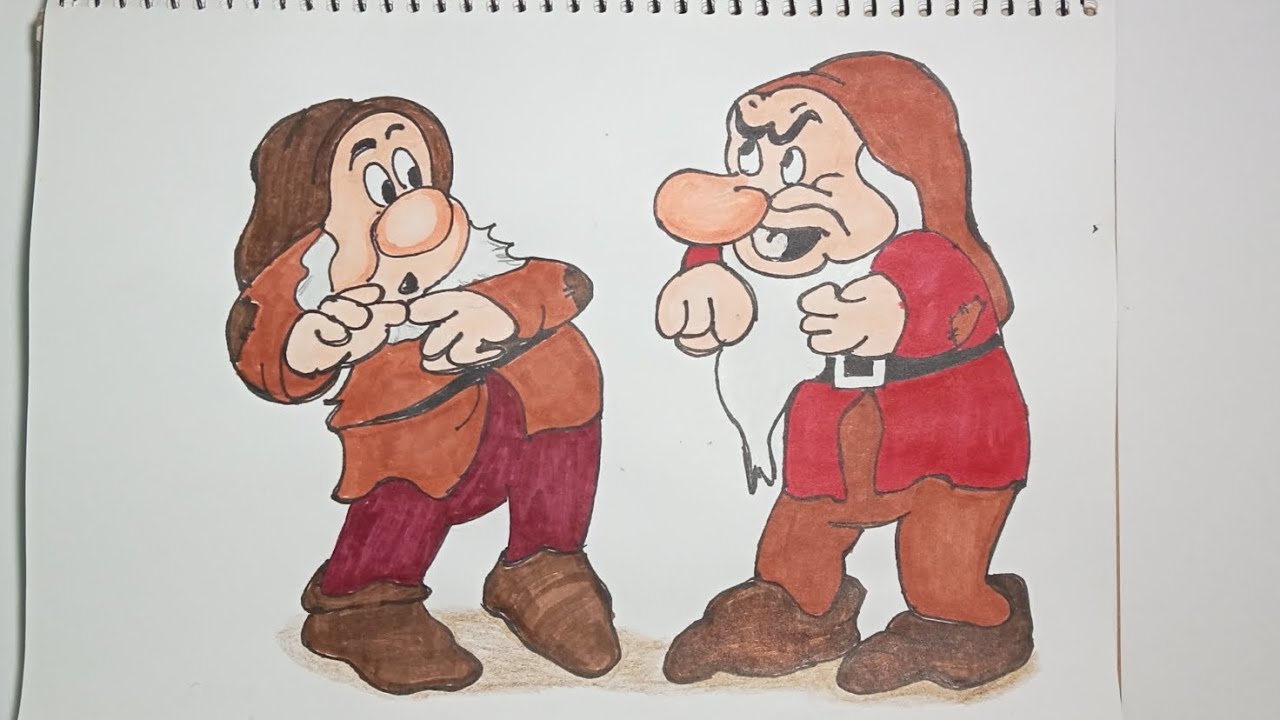 how to draw sneezy and grumpy from snow white and the 7 dwarfs