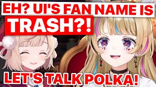 Polka Finds Out Ui-mama's Fanname Is Trash (Shigure Ui & Omaru Polka / Hololive) [Eng Subs]