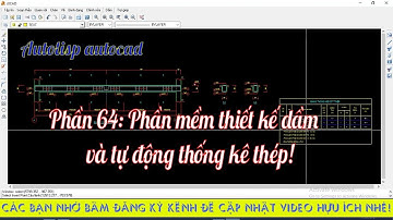 Phần 64: Phần mềm thiết kế dầm tự động thống kê thép |autolisp auutocad|