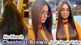 Chestnut Brown Hair Color For Single Color Tube || Without Prilightning || Salonfact