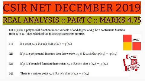 REAL ANALYSIS :: PART C :: CSIR NET DEC 2019 :: MATHEMATICAL SCIENCES