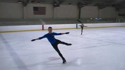 Figure Skating Practice 12-31-09 (new skates, double loop, double salchow, axel, camels, death drop)