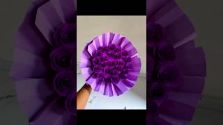 paper rose bouquet 💜#shorts #diy #papercraft #craft #crafts #purple #rosebouquet #bouquet #art