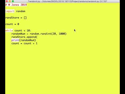 Store Random numbers in List