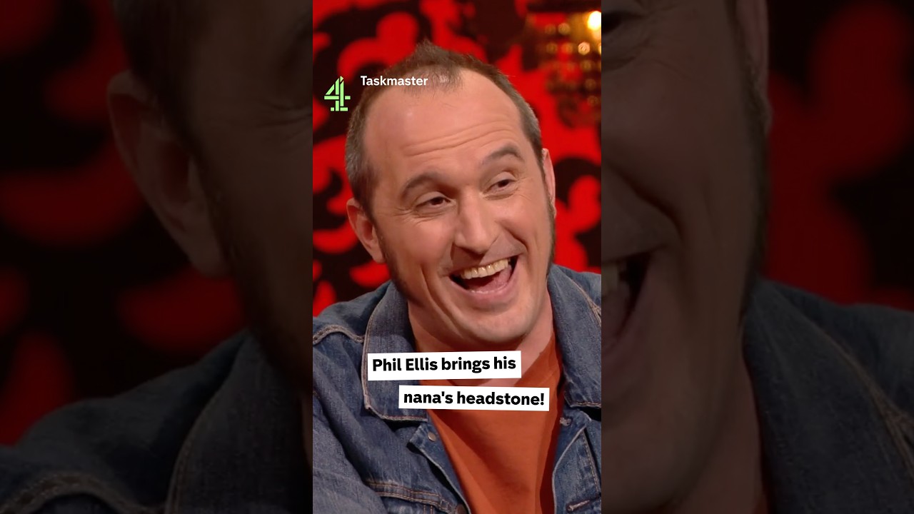 Phil Ellis brings in his Nana’s headstone (yes, you read correctly) #Taskmaster #PhilEllis