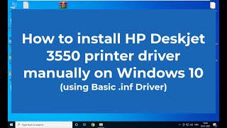 Arthur Conan Doyle grå mareridt How to install HP Deskjet 3550 printer driver manually on Windows 10 using  its basic driver - YouTube