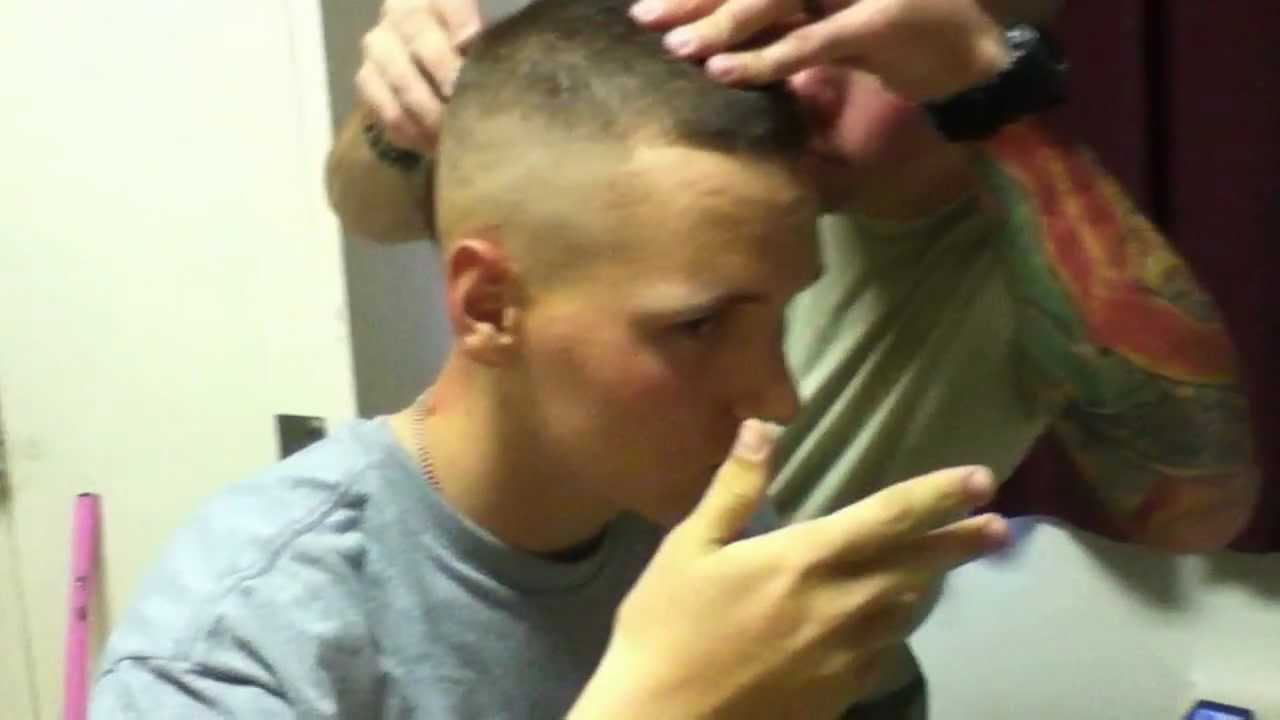 Weekend Army barracks haircut - YouTube