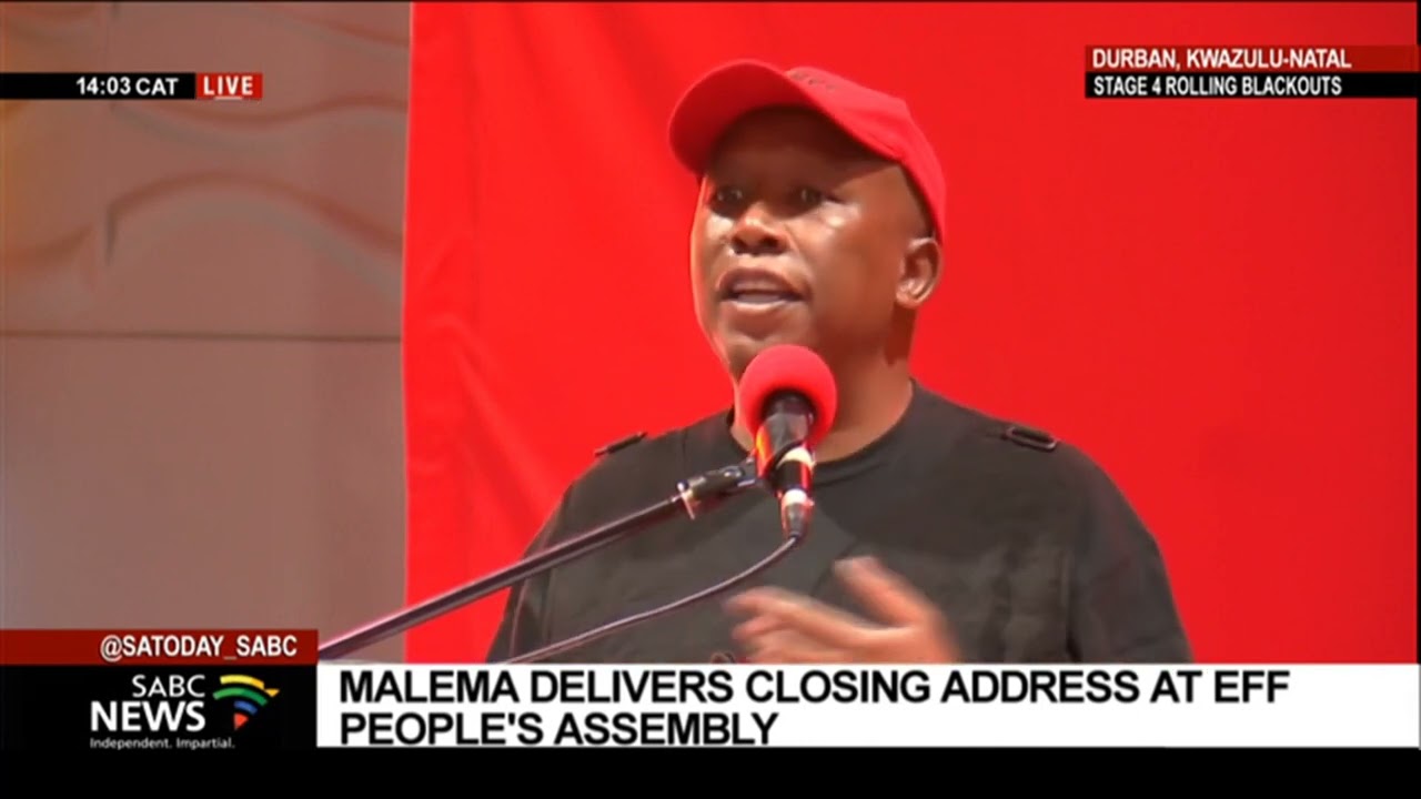 EFF President, Julius Malema addresses the EFF KwaZulu-Natal People's Assembly in Durban