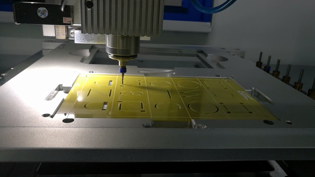 ASC-3500 Curve online router depanel machine - YouTube