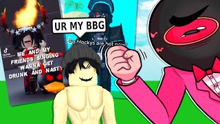 Roblox TikToks that give me nightmares
Hello my Fumble Family! Today I looked over the newest batch of bad Roblox TikToks. Curtesy of the Bad Roblox TikToks twitter account and discord! Will I survive these bad TikToks, or will I collapse from cringe beforehand? Lets find out!
Feel free to check out this stuff below x)
Fan Group: https://www.roblox.com/groups/5228985
Myth Group: https://www.roblox.com/groups/619142
IG: usopphammer
Twitter: Jokerkid5898RMH
Roblox: Jokerkid5898
TikTok: fumblebottom
Starcode: KADEN
#roblox #kaden Roblox TikToks that give me nightmares