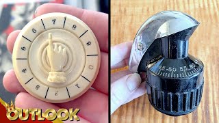 Whats This Mysterious Game Piece Made Of Ivory Or Bone And This Some Sort Of Old Valve With A Dial?
