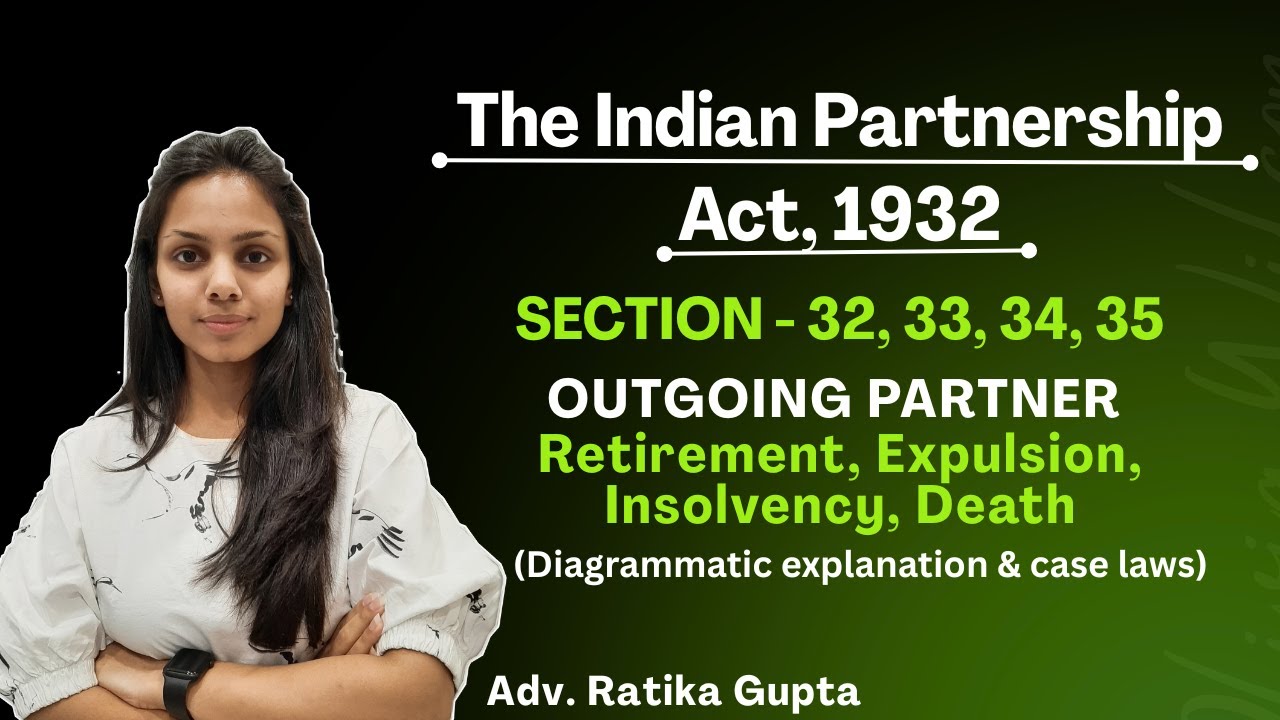 Section-32,33,34,35 | Retirement, Expulsion, Insolvency, Death - Outgoing partner | IPA, 1932
