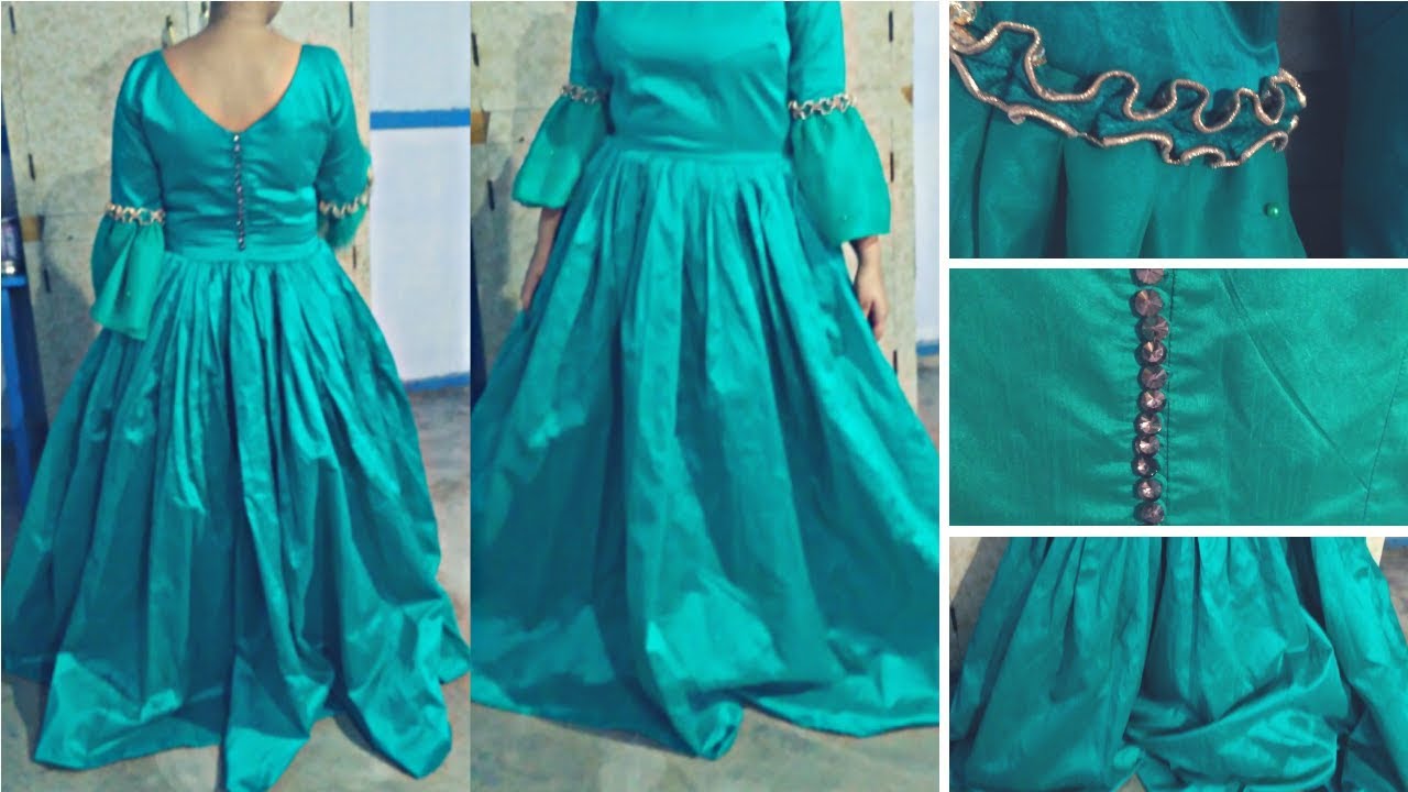 DIY evening gown/ v neck back dress/ part one YouTube