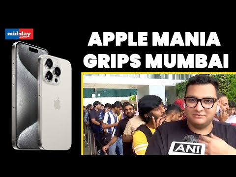 Apple iPhone 15: People queue outside Apple store at Mumbai's BKC