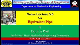 Lecture 5 6 Pipe Flow  Concept of equivalent Pipe