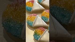 How to decorate snowcone cookies #customcookies #cookiedecorating #royalicing