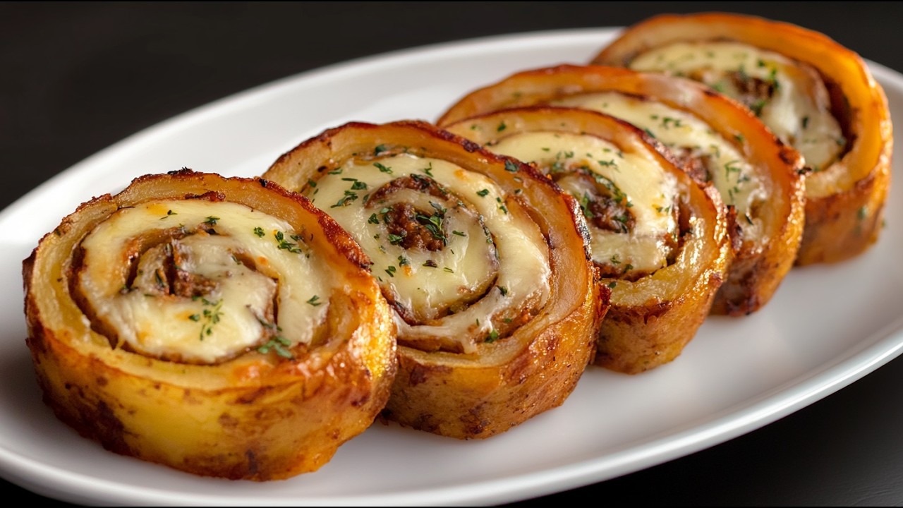 Картофельный рулет с фаршем и сыром! Это блюдо сразу порадует всех!