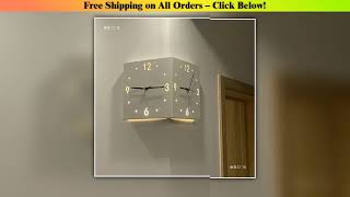 2025Simple and creative corner double-sided wall clock, double-sided clock, living room, silent