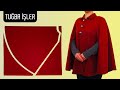 Very easy round poncho cutting and sewing many sewing tips  tuba ler