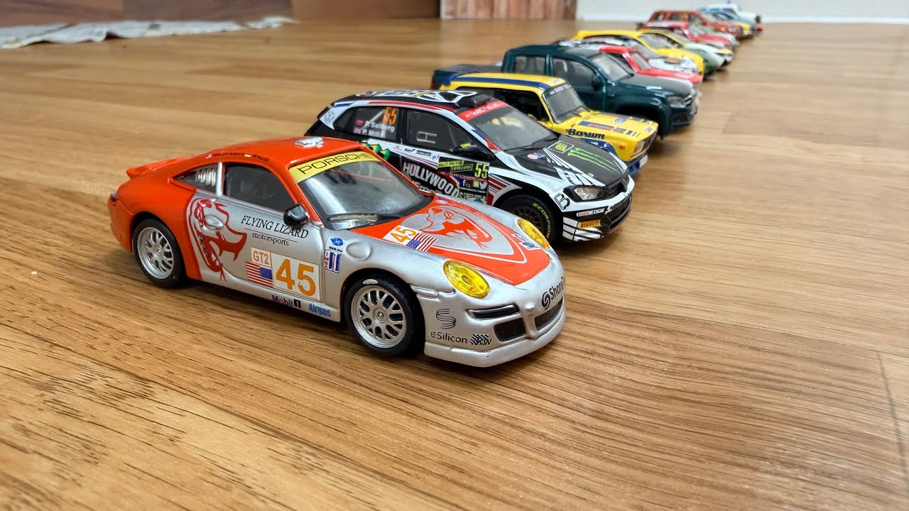 Mini Toy Cars Stopped By Finger While Moving