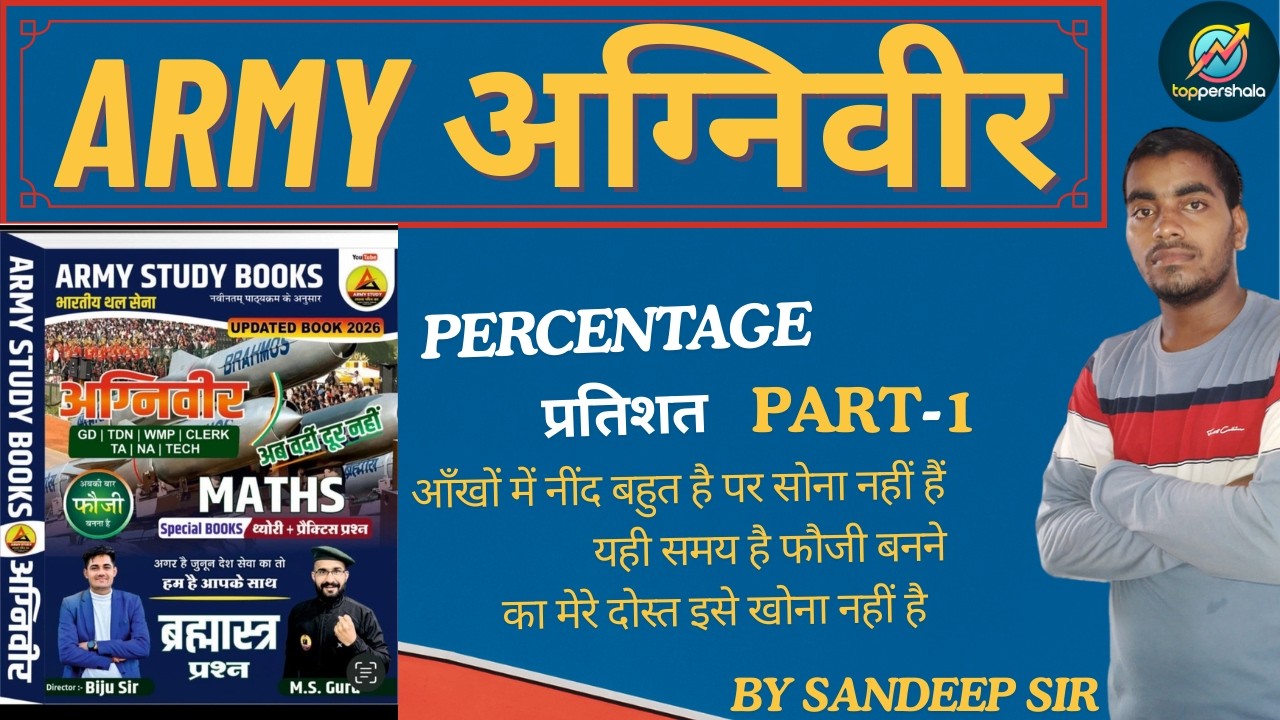 Army Agniveer Maths Percentage (प्रतिशतता) Part 1 | Army 2026 | Army Maths 2026 I By Sandeep Sir