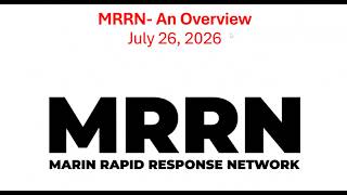 Sunday Seminar: Marin Rapid Response Network