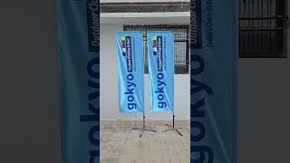 Advertising flag Feather flag & L shape flag  #flags  #event #customflags #exhibitions #graffiti