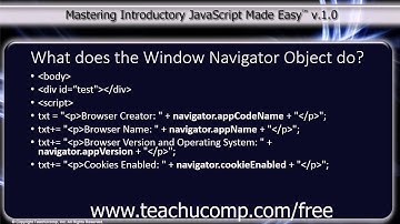 JavaScript Training Tutorial What Does the Window Navigator Object Do?