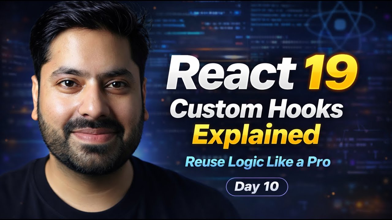 React 19 Custom Hooks Explained | Reuse Logic Like a Pro (Day 10)