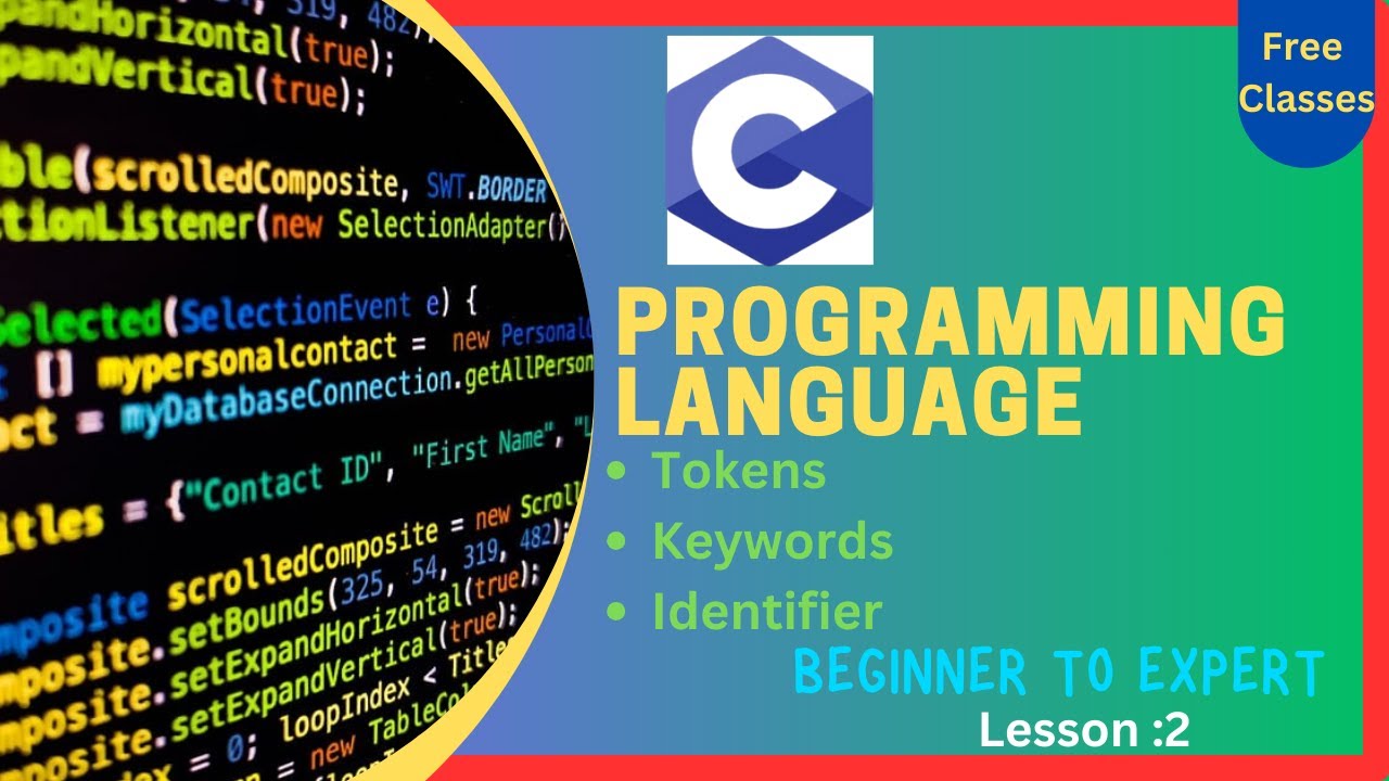 C programming Language Tokens Keywords Identifier Explanation | Lesson ...