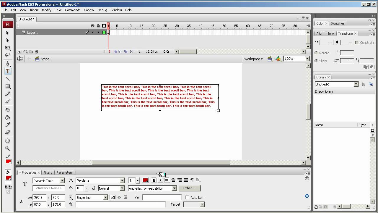 FLASH CS3 Text Scroll Box subscriber help 1 YouTube