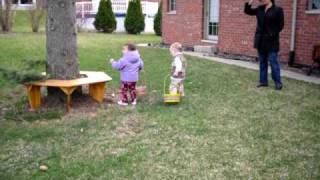 Dillon Himan and Sofia hunting for Easter Eggs (2009)