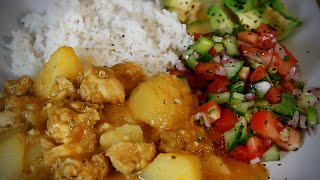 THE ULTIMATE CURRY CHICKEN WITH RICE AND SALSA | RED THAI CURRY CHICKEN  | CHEF RICARDO COOKING !