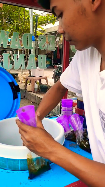 PENJUAL ES CINCAU HIJAU KHAS BANJAR DI PASAR SOMOROTO #nyonyahrobetz ##shortsfeed #streetfood