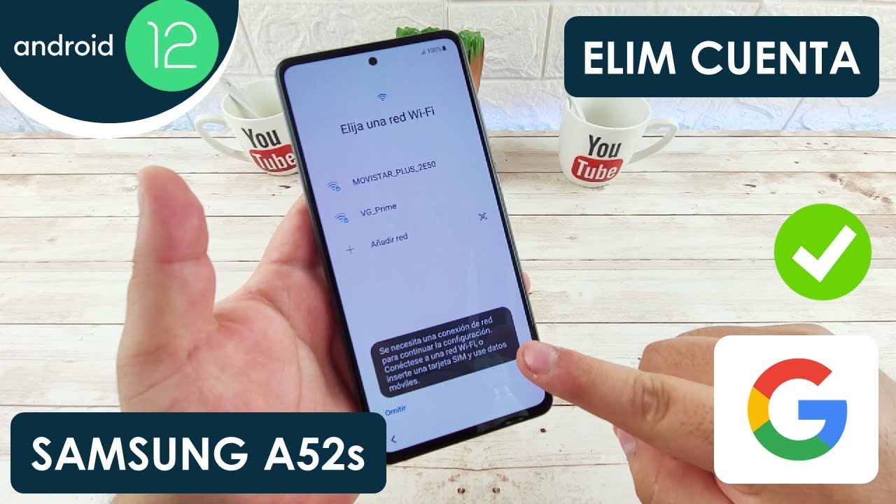 Eliminar Cuenta de Google Samsung Galaxy A52s 5G | Android 12 - YouTube