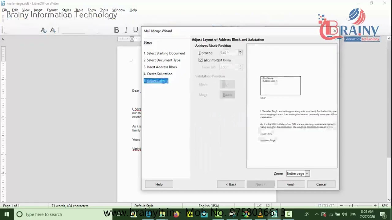 108 MAIL MERGE IN TOOLS MENU IN LIBRE WRITER CCC