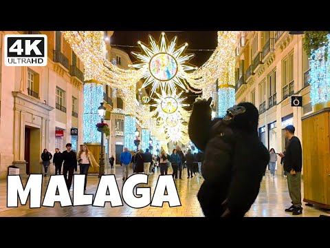 Malaga Christmas Lights 2025 ✨ Festive Winter Walk Tour 🎄 Costa del Sol [Spain 4K]