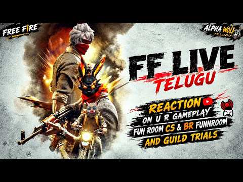 🔴 FREE FIRE LIVE TELUGU 🔥 | 1V2 GUILD TRIALS | REACTION + FUN ROOMS