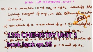 11th Chemistry Unit 1 Book Back Answer Qn 35