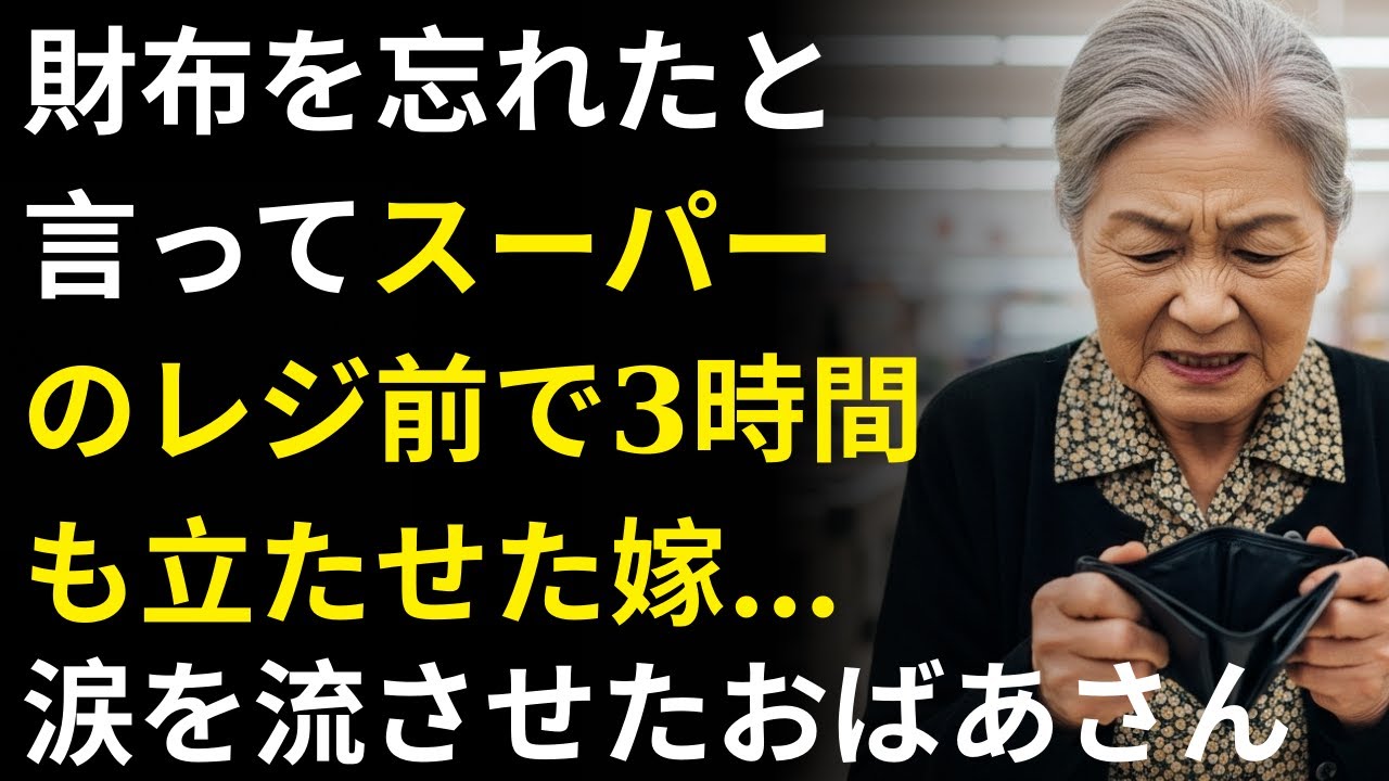 財布を忘れたと言い訳し、嫁は私をスーパーのレジ前に3時間も立たせた。だが、おばあさんは彼女を涙させた | 人生の教訓