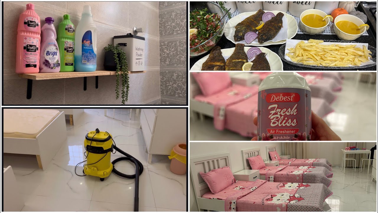 افكار للانش بكس🎁ومشترياتي من شي ان🛍️وتنظيف غرفة بناتي👭وسمك وشوربة عدس لذيذه🥘