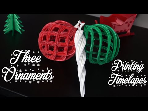 3 Holiday Tree Ornaments | 3D printing timelapses